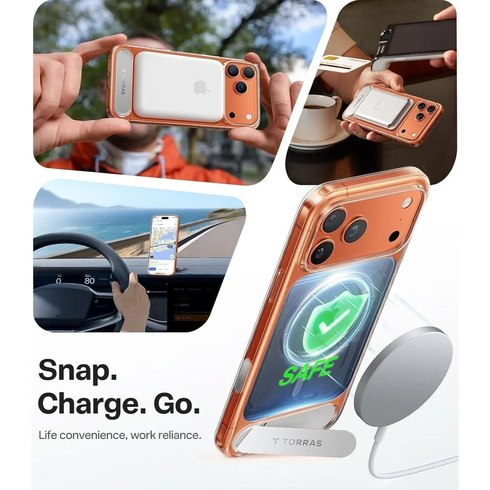 TORRAS Strong Magnetic & Seamless Stand for iPhone 17 Pro Case